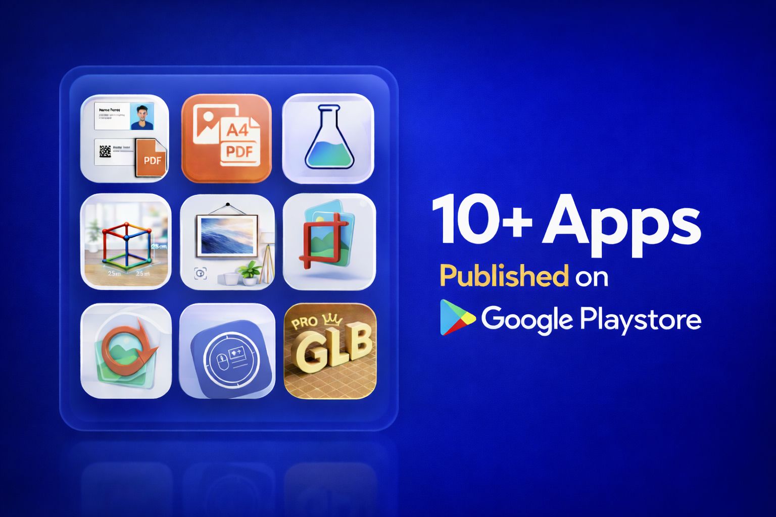 Collection of 10+ published apps by Akshay CP on Google Play Store