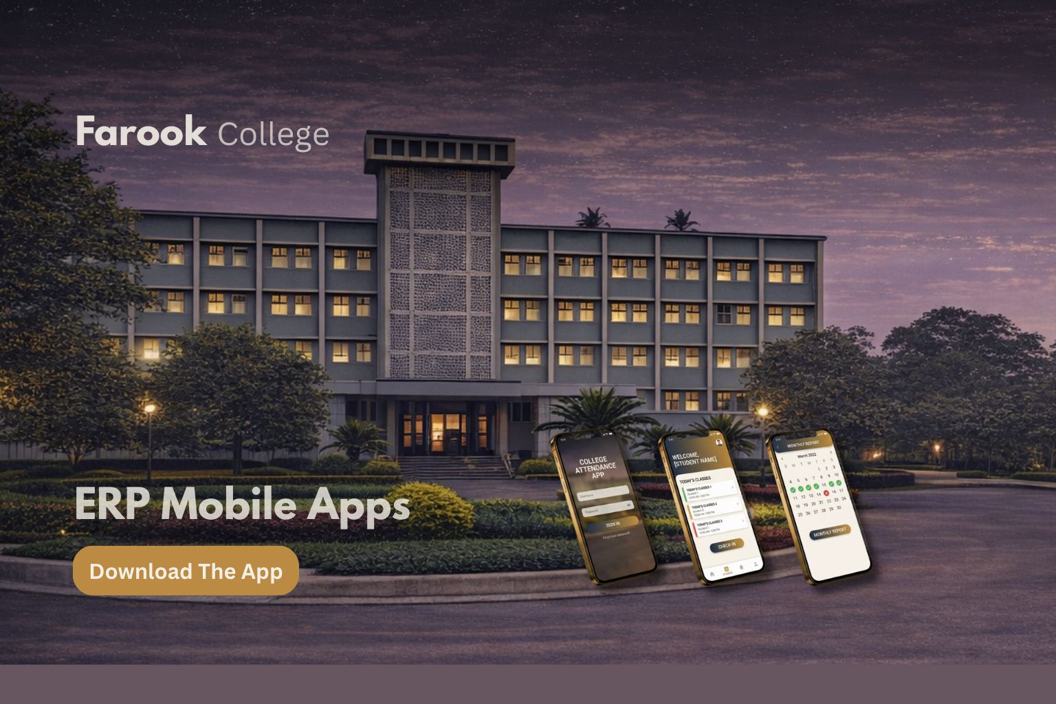 Campus Management ERP System app for college operations including attendance and mark entry