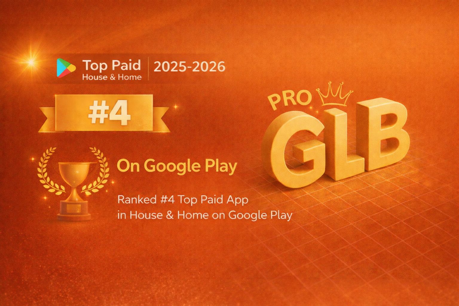GLB AR Viewer PRO app screenshot showing 3D model viewer for Android