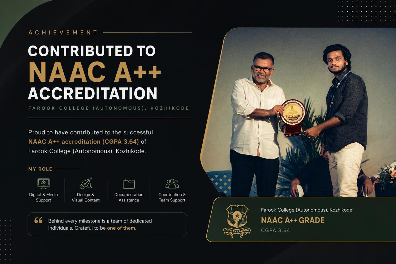 Farook College NAAC A++ accreditation achievement